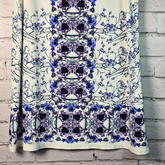 SOPHIE MAX SLEEELESS KNIT DRESS WHITE WITH BLUE AND PURPLE SIZE MED WOMENS - Picture 3 of 6